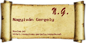 Nagyiván Gergely névjegykártya